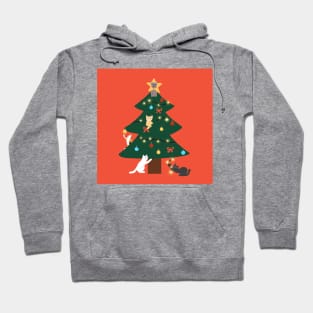 Christmas Tree & Cats Hoodie